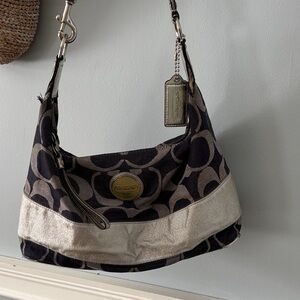 Coach Carly Denim and Silver Women's Shoulder Bag Vintage 2011